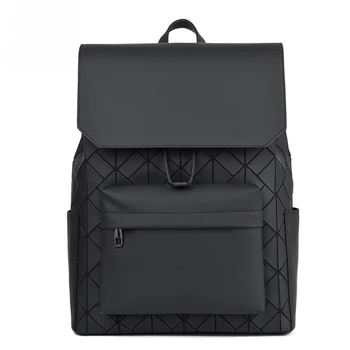 Мужской рюкзак большой емкости, дышащая Водонепроницаемая Износостойкая сумка для ноутбука, студенческий рюкзак с геометрическим рисунком в виде ромба, черный, серый