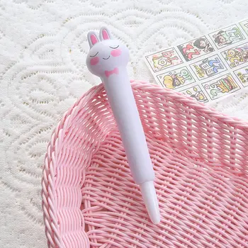 Мультяшная ручка, ручка с милым кроликом, мягкие гелевые ручки 0,5 мм, Kawaii School