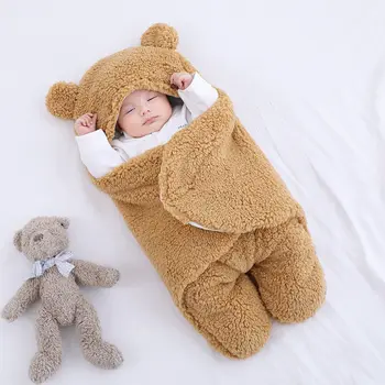 Мягкие одеяла-обертки, детский спальный мешок, конверт для новорожденного, спальный мешок из 100% хлопка, утепленный кокон для ребенка 0-9 месяцев