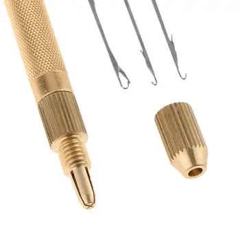 Набор из прочного 1 держателя и алюминиевой подставки для вязания крючком, крючок для плетения волос, кружевной шиньон, парик