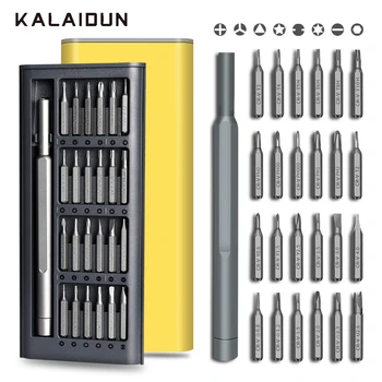 Набор магнитных отверток KALAIDUN 25 В 1, набор отверток Phillips Torx S2 с прорезями для часов, ПК, телефона, ручных инструментов для ремонта своими руками