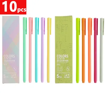 Набор цветных гелевых ручек 5/10, изысканные разноцветные гелевые ручки с чернилами, многоразовая гелевая ручка с наконечником 0,5 мм для детей-студентов