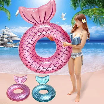 Надувное кольцо для плавания, бассейн с русалкой, плавающий пляж, игрушки для вечеринок для взрослых и детей, детская водная игровая трубка, игрушки для матрасов для плавания