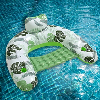Надувной водный стул-поплавок шезлонг Дизайн подстаканника ПВХ Водное кресло-поплавок, складывающееся с надувом для вечеринки на пляже у бассейна