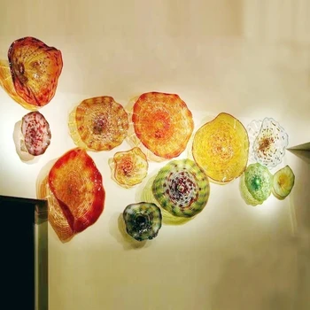 Настенное искусство Тиффани Многоцветная настенная пластина из муранского стекла ручной работы, настенная пластина, Коллаж, декор для спальни, гостиной, прихожей, Прихожей
