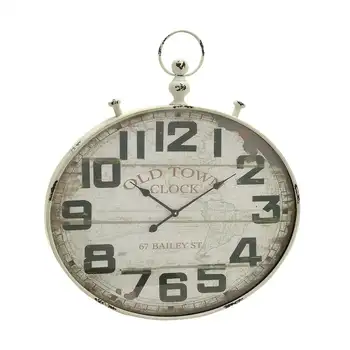 Настенные часы в стиле карманных часов из белого металла