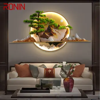 Настенный светильник с современной картиной RONIN, светодиодная китайская креативная Пейзажная фреска, Бра, Лампа для дома, гостиной, кабинета, спальни, декора.