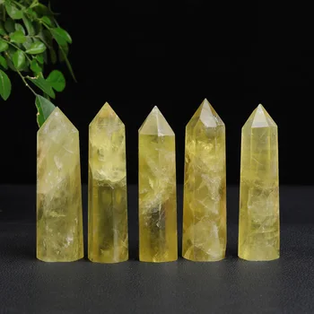 Натуральная шестиугольная кристаллическая колонна, образец кварцевого минерала, Острый кварц, Радужная палочка, домашний декор, Исцеляющий камень Рейки