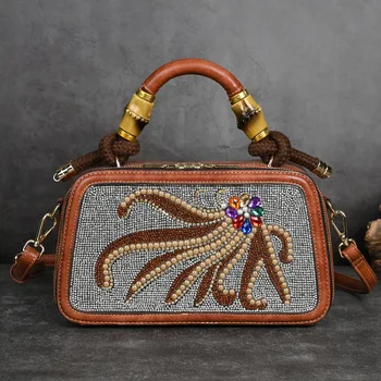 Новая дизайнерская женская сумка через плечо, роскошная винтажная сумка с бриллиантами, модные сумки через плечо, женские повседневные маленькие сумки-тоут