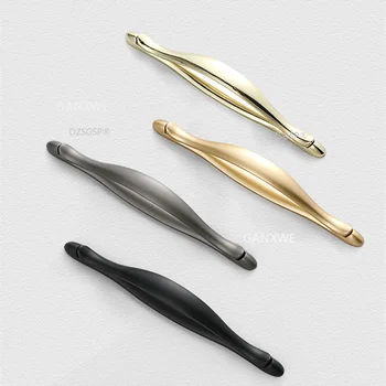 Новая китайская простая прочная креативная дверная ручка из цинкового сплава, высококачественная современная черная ручка для шкафа, ручка для ящика