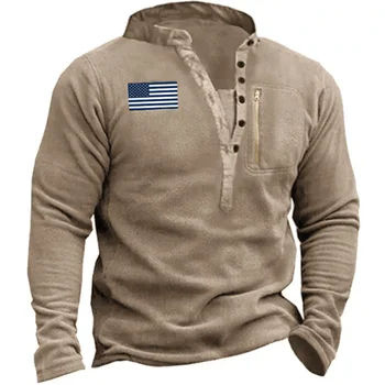 Новая мужская толстовка с вышивкой, футболка с длинным рукавом, пуловер, весенне-осенние куртки, топы, флисовые теплые тактические для мужчин