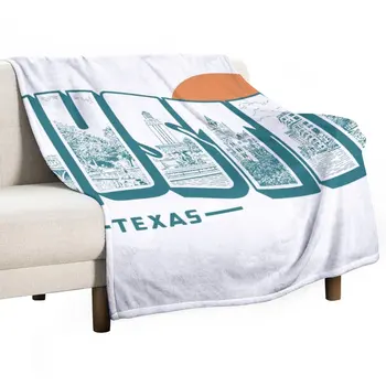 Новое винтажное одеяло Austin Texas, одинарное одеяло, модные одеяла для дивана