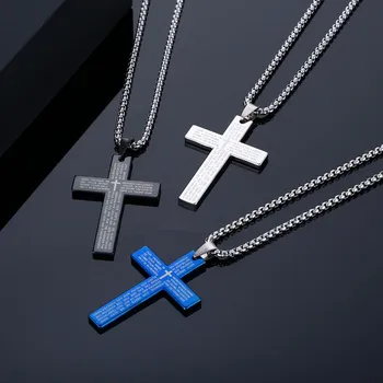 Новое ожерелье с крестом из нержавеющей стали для мужчин и женщин, минималистичные ювелирные изделия, мужские и женские ожерелья, чокеры e456