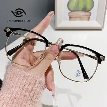 Новые очки для чтения с защитой от синего света, Полукадровые очки для пресбиопии для бровей, деловые очки с защитой от усталостного излучения