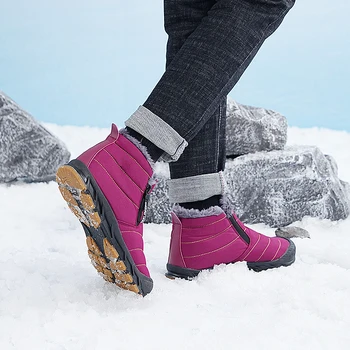 Новые теплые плюшевые кроссовки, обувь с высоким берцем Для мужчин, женская рабочая повседневная обувь для пеших прогулок, Удобные уличные водонепроницаемые зимние ботильоны