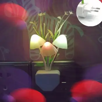 Ночник в виде листьев Лотоса, Сенсорная лампа со световым управлением, Универсальный 3-х светодиодный ночник в виде разноцветных листьев, водной травы Для украшения дома
