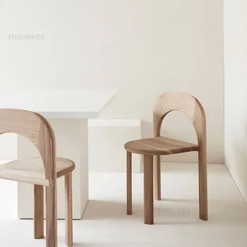 Обеденные стулья из массива дерева в скандинавском стиле для ресторанной мебели, современный минималистичный дизайнерский обеденный стул для кафе, ресторана