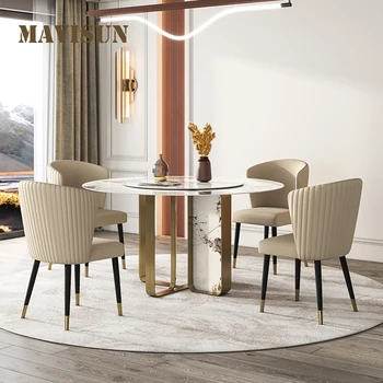 Обеденный стол в скандинавском минимализме, Бытовая Итальянская Каменная доска, Легкий Роскошный Обеденный стол, мебель для кухни Mesa Comedor в гостиной