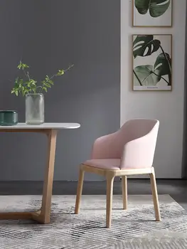 Обеденный стул из массива дерева в скандинавском стиле, Современный минималистичный стул Со спинкой, Мягкое кресло-мешок, Дизайнерский стул для гостиничного креативного модельного зала