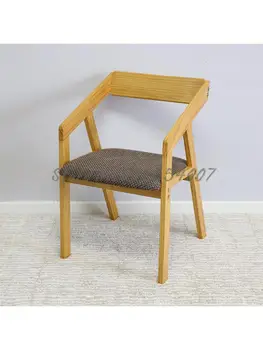 Обеденный стул из массива дерева Модный домашний стол в скандинавском стиле, стул для кафе, стул для ресторана, простой кабинет, офисный компьютерный стул со спинкой
