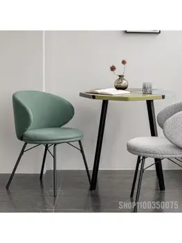 Обеденный стул с мягкой обивкой, стул для домашнего отдыха, современный минималистичный стул для переговоров в ресторане и отеле, Легкий Роскошный обеденный стул
