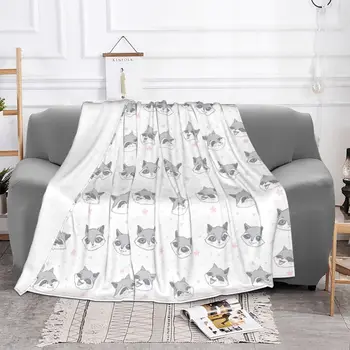 Одеяла из енота, флисовый Текстильный декор, милые животные, портативные Супер Мягкие одеяла для постельного белья, покрывала для спальни