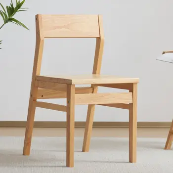 Одиночные деревянные обеденные стулья Скандинавский дизайнер Японский стол Обеденные стулья со спинкой Ресторан Eetstoelen Кухонная мебель A2