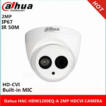 Оригинальная камера Dahua DH-HAC-HDW1200EQ-A HDCVI со встроенным МИКРОФОНОМ 2MP IR 50M IP67 Камера видеонаблюдения HAC-HDW1200EQ-A