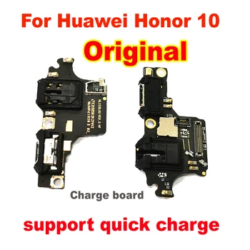 Оригинальная плата зарядки для Huawei Honor 10 Порт зарядки USB-разъем Разъем для док-станции на печатной плате Гибкий кабель с микрофоном Пластина Honor10