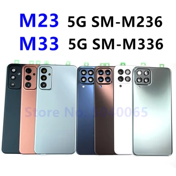 Оригинальный задний корпус Samsung Galaxy M23 M33 5G M236 M336 Замена задней крышки батарейного отсека на объектив камеры