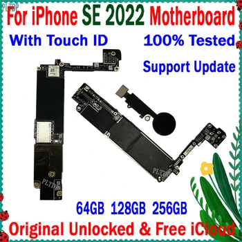 Оригинальный Разблокированный Бесплатный iCloud Для iPhone SE 2022 Материнская плата 64 ГБ 128 ГБ 256 ГБ Для Ihone SE 2022 Логическая плата С / Без Touch ID