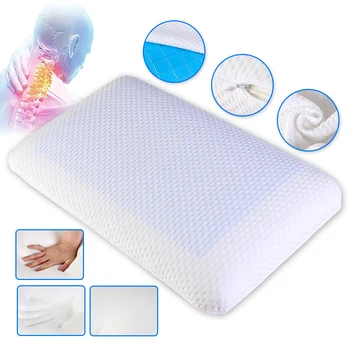 Ортопедическая подушка из пены с эффектом памяти 60x38 см с медленным отскоком, мягкая гелевая подушка ice cool, удобная и расслабленная подушка для шеи взрослого