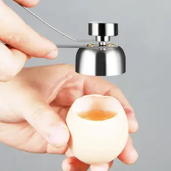 Открывалка для яичной скорлупы с двойной головкой, зеркальная полировка, легко моется, эргономичная ручка, резак для вареных яиц из нержавеющей стали, крекер для скорлупы.