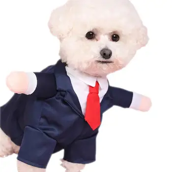 Официальные костюмы для собак, стильный костюм с галстуком-бабочкой, костюмные платья для собак, официальный свадебный наряд для собак, одежда для маленьких собак