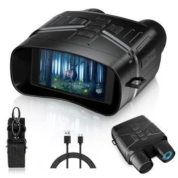 Очки LUO SI, Бинокль ночного видения 4K, камуфляж, 3-дюймовый Бинокль с большим экраном, Перезаряжаемый литиевый аккумулятор