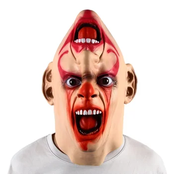 Перевернутая маска Ужасного Клоуна, Латексный головной убор, Аксессуары для костюмов для косплея на Хэллоуин, Карнавал.