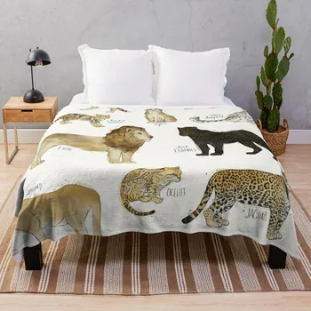 Плед с дикими кошками, Роскошное утолщенное одеяло, одеяла и накидки, Летнее Постельное белье, Одеяла, одеяло для дивана