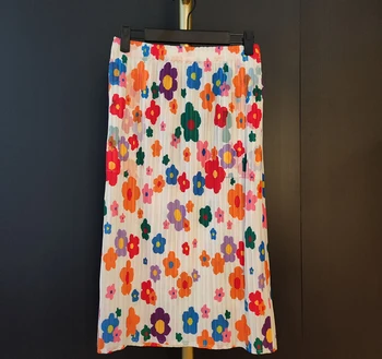 Плиссированная юбка с пластилиновым цветочным принтом 2023, новый летний нишевый дизайн, женская повседневная универсальная плиссированная юбка