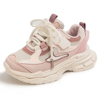 Повседневная обувь для девочек, Осенняя новая сетчатая дышащая детская спортивная обувь, кроссовки для мальчиков, Размер 26-36