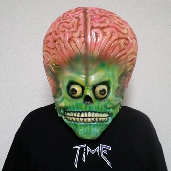 Полная Голова Латексная Страшная Маска Инопланетного Мозга Хэллоуин Косплей Вечеринка Головной Убор Костюм Реквизит