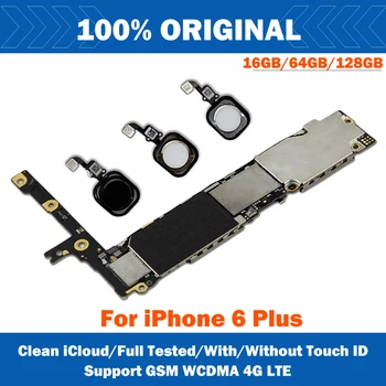 Полная Микросхема Сети 4G Lte Основная Логическая Плата Для iPhone 6 Plus 16GB 64GB 128G Не Заблокированная ID Материнская Плата IOS System 6 + Чистый iCloud