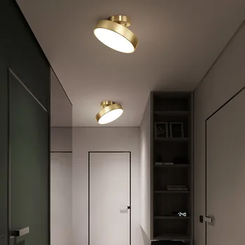 Полностью медная настольная лампа Beiouyang минималистичный коридор круглая гардеробная ванная комната светодиодный потолочный светильник