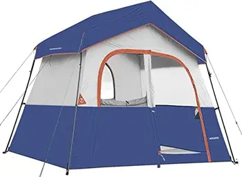 Походная палатка на 6 человек - портативная, легко настраиваемая семейная палатка для лагеря, ветрозащитная тканевая палатка-хижина на открытом воздухе для пеших прогулок, альпинизма, 