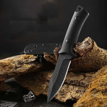 Походный нож, портативный черный нож для барбекю, материал лезвия 4cr13Mov