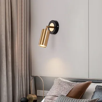 Прикроватный настенный светильник, лампа для чтения, минималистичная современная спальня, маленькая точечная лампа, минималистичный креативный поворотный настенный светильник в коридоре отеля