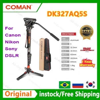 Профессиональный Монопод COMAN DK327AQ5S со Штативной Базой для Цифровых Зеркальных Камер Canon Nikon Sony Весом не более 10 кг для Видео Путешествий Штативная Подставка