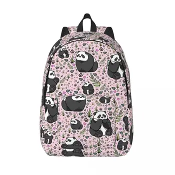 Розовые панды Женские Маленькие рюкзаки Для мальчиков и девочек, сумка для книг, водонепроницаемая сумка через плечо, Портативный рюкзак для ноутбука, Детские школьные сумки