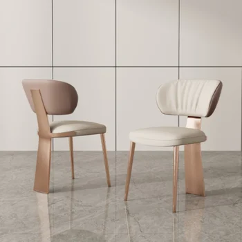 Роскошные Итальянские обеденные стулья для вечеринок, Современный Дизайнерский Кожаный Металлический шезлонг, Эргономичная Удобная мебель Stuhl