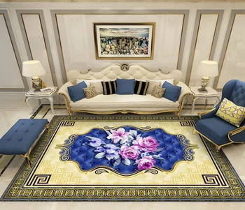 Роскошные ковры для гостиной, ковры большой площади, ковер для украшения дома в европейском стиле, мягкий противоскользящий коврик для декора спальни с цветочным рисунком