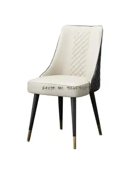 Роскошный обеденный стул в скандинавском стиле в стиле постмодерн, домашний обеденный стул из массива дерева, ресторан для отдыха, Простой стул с кожаной спинкой